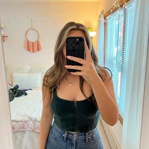 Forever 21 Dark Green Velvet Camisole